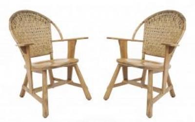  Old Hickory Furniture Co Set of 6 Old Hickory Ash Wood Dining Chairs