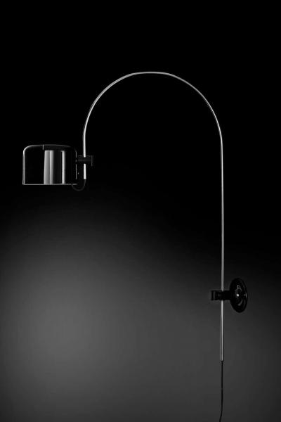  Oluce Large Joe Colombo Model 1158 Coup Wall Lamp in Black for Oluce