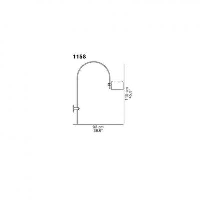  Oluce Large Joe Colombo Model 1158 Coup Wall Lamp in Black for Oluce