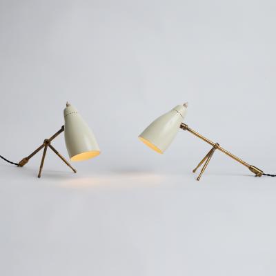  Oluce Pair of 1950s Giuseppe Ostuni Ochetta Grande Wall or Table Lamps for O Luce