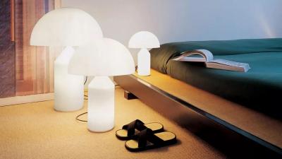  Oluce Vico Magistretti Atollo Opaline Glass Table Lamp for Oluce