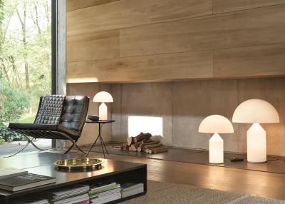  Oluce Vico Magistretti Atollo Opaline Glass Table Lamp for Oluce
