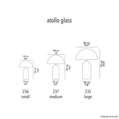  Oluce Vico Magistretti Atollo Opaline Glass Table Lamp for Oluce