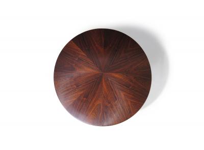  Omann Jun M belfabrik A S Omann Jun Brazilian Rosewood Starburst Round Dining Table with Center Leaf 