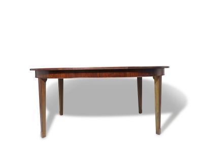  Omann Jun M belfabrik A S Omann Jun Brazilian Rosewood Starburst Round Dining Table with Center Leaf 