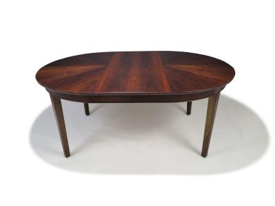  Omann Jun M belfabrik A S Omann Jun Brazilian Rosewood Starburst Round Dining Table with Center Leaf 