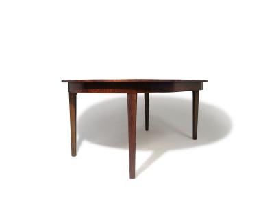  Omann Jun M belfabrik A S Omann Jun Brazilian Rosewood Starburst Round Dining Table with Center Leaf 