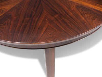  Omann Jun M belfabrik A S Omann Jun Brazilian Rosewood Starburst Round Dining Table with Center Leaf 