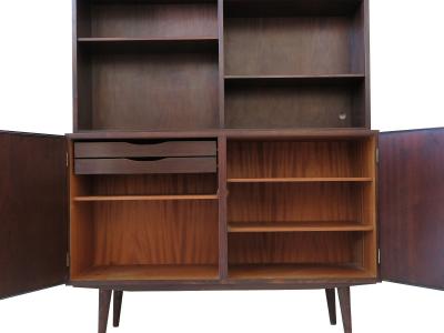  Omann Jun M belfabrik A S Three Omann Jun Mid century Danish Cabinets with Bookcase Hutches Wallunit