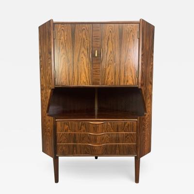  Omann Jun M belfabrik A S Vintage Danish Mid Century Modern Teak Corner Cabinet Attributed to Omann Jun