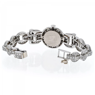  Omega OMEGA PLATINUM 1940S LADIES 12 CARAT OLD CUT DIAMOND WATCH