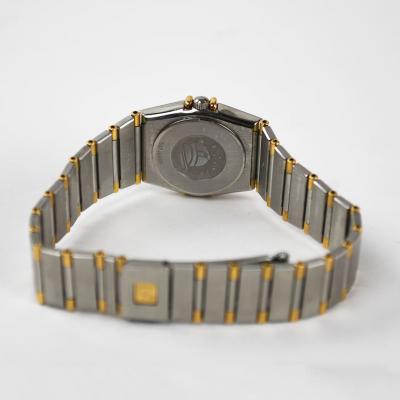  Omega Omega Constellation Two Tone Watch w Diamond Bezel 23mm