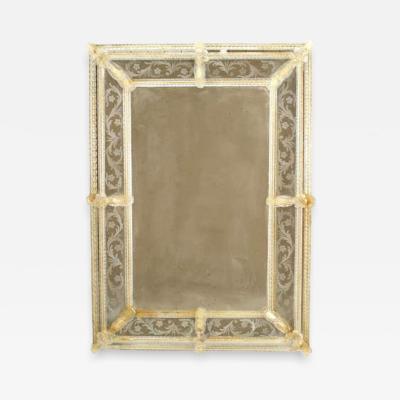  Ongaro e Fuga Ongaro e Fuga Italian Venetian Murano Etched Floral Design Wall Mirror