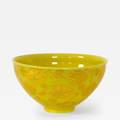  Ono Hakuko Yellow and Gold porcelain Tea bowl