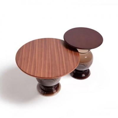  Opera Oleas Blown Glass Table with Wooden Top