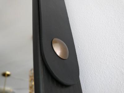  Orange Furniture Beverly Oak and Leather Elongated Octagon Mirror