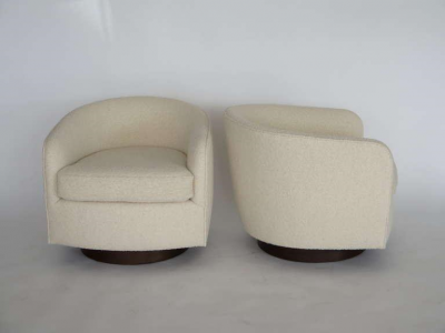  Orange Furniture PAIR OF MILO BAUGHMAN STYLE SWIVEL CHAIRS