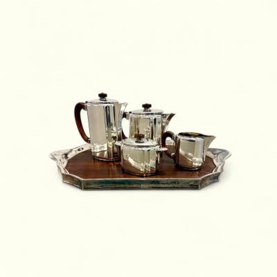 Orfevrerie Gallia Christofle Gallia 5 pieces coffee Tea set art deco