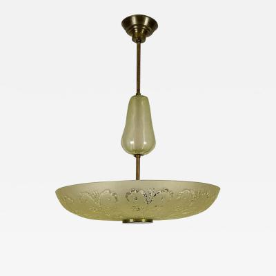  Orrefors Art Deco Large Swedish Orrefors Ceiling Fixture