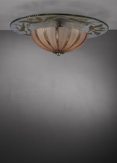  Orrefors Art Deco glass ceiling lamp