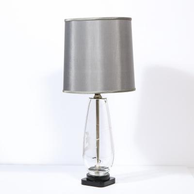  Orrefors Mid Century Modern Translucent Frosted Glass Figurative Table Lamp by Orrefors