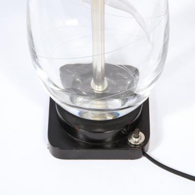  Orrefors Mid Century Modern Translucent Frosted Glass Figurative Table Lamp by Orrefors