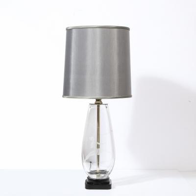  Orrefors Mid Century Modern Translucent Frosted Glass Figurative Table Lamp by Orrefors