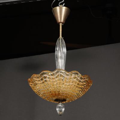  Orrefors Mid Century Mottled Glass Chandelier W Glass Drop Bronze Fittings by Orrefors
