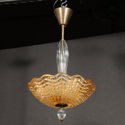  Orrefors Mid Century Mottled Glass Chandelier W Glass Drop Bronze Fittings by Orrefors