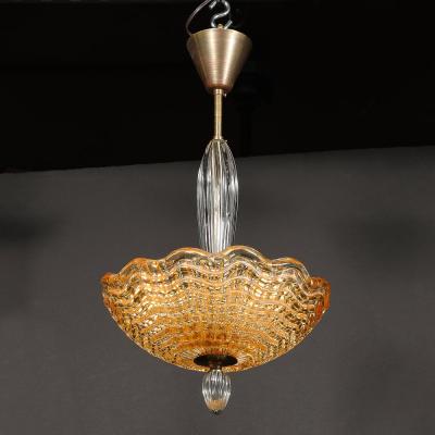  Orrefors Mid Century Mottled Glass Chandelier W Glass Drop Bronze Fittings by Orrefors