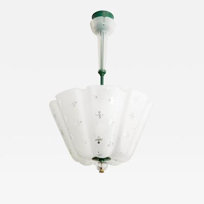  Orrefors NILS LANBERG for ORREFORS Scandinavian Modern CHANDELIER SWEDEN 1940S 