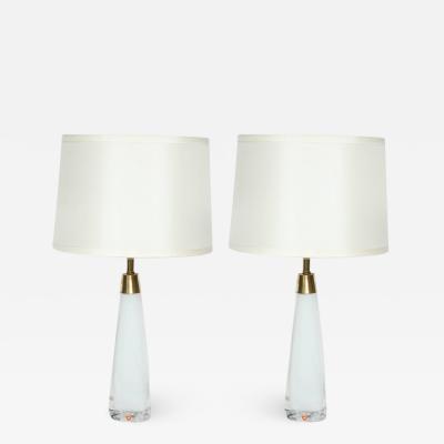  Orrefors Nils Landberg for Orrefors White Crystal Lamps