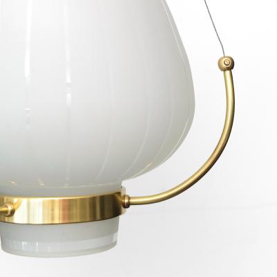  Orrefors ORREFORS PENDANT WITH POLISHED AND ACID ETCHED SHADE ON BRASS FRAME