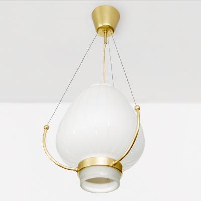  Orrefors ORREFORS PENDANT WITH POLISHED AND ACID ETCHED SHADE ON BRASS FRAME