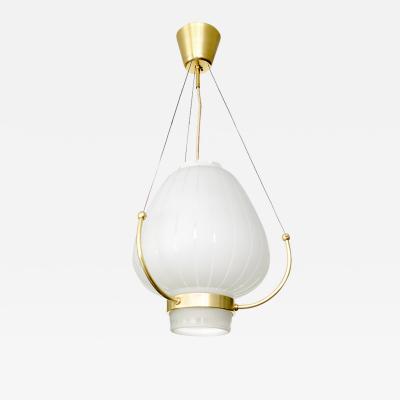  Orrefors ORREFORS PENDANT WITH POLISHED AND ACID ETCHED SHADE ON BRASS FRAME
