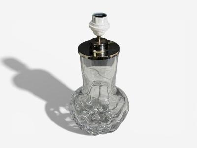  Orrefors Olle Alberius Table Lamp Blown Glass Chromed Metal Sweden 1970s