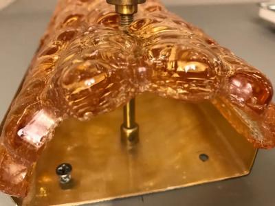  Orrefors Orrefors Amber Crystal Sconces