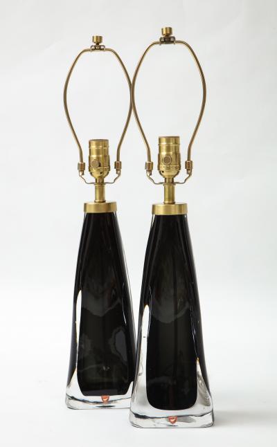  Orrefors Orrefors Black Crystal Encased Lamps