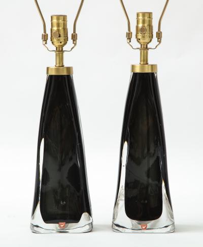  Orrefors Orrefors Black Crystal Encased Lamps