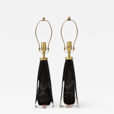  Orrefors Orrefors Black Crystal Encased Lamps