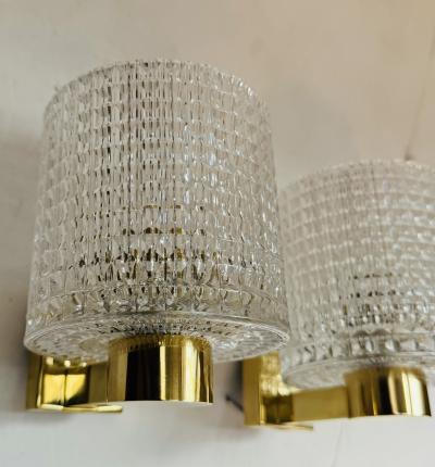  Orrefors Orrefors Carl Fagerlund Swedish Crystal 1950s Mid Century Wall Lamps