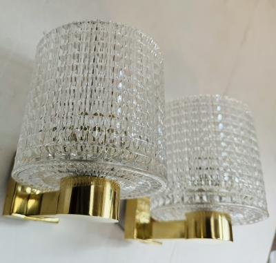  Orrefors Orrefors Carl Fagerlund Swedish Crystal 1950s Mid Century Wall Lamps