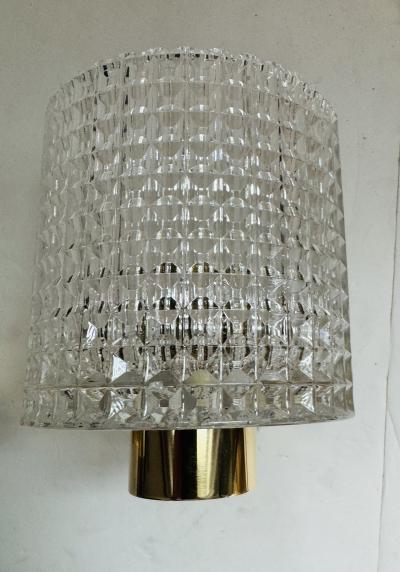  Orrefors Orrefors Carl Fagerlund Swedish Crystal 1950s Mid Century Wall Lamps
