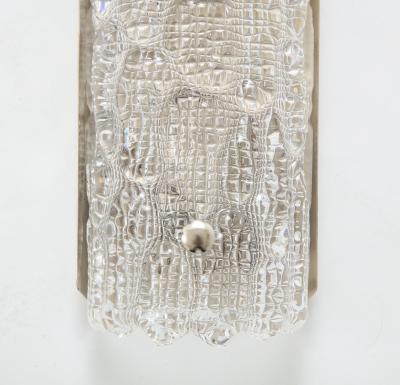  Orrefors Orrefors Croco Embossed Crystal Sconces 1 of 3 pairs