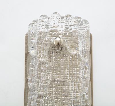  Orrefors Orrefors Croco Embossed Crystal Sconces 1 of 3 pairs