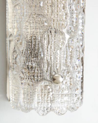  Orrefors Orrefors Croco Embossed Crystal Sconces 1 of 3 pairs