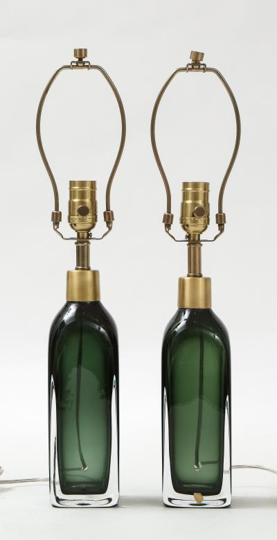  Orrefors Orrefors Forest Green Bottle Form Lamps