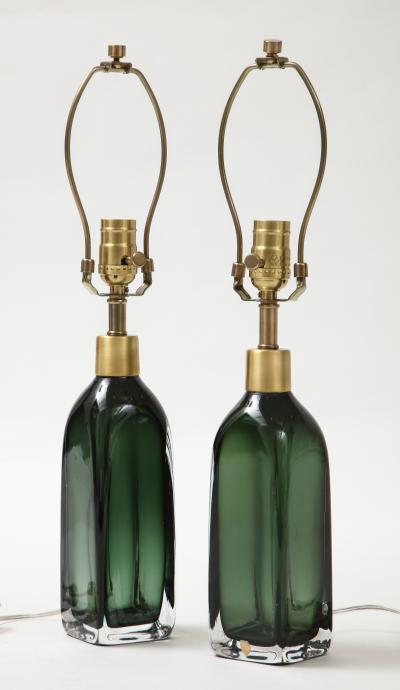  Orrefors Orrefors Forest Green Bottle Form Lamps