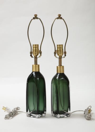  Orrefors Orrefors Forest Green Bottle Form Lamps