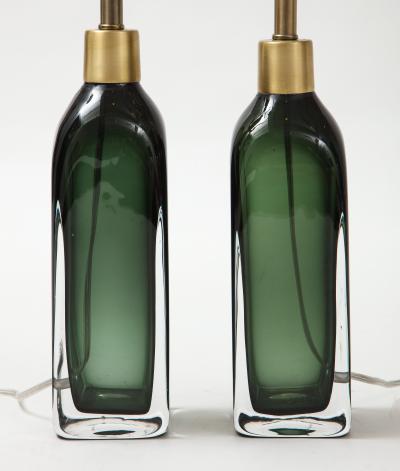  Orrefors Orrefors Forest Green Bottle Form Lamps